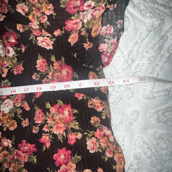 Lane Bryant Floral Shirt Lightweight Summer Top Ruffle Elastic Mock Neck Blouse - Picture 3 of 7